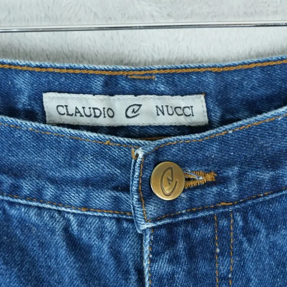 Claudio Nucci Shorts Mens 40x11.5 Blue Carpenter Baggy‎ Y2K Ramie Blend